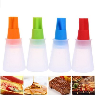 Silicone Oil Bottle with Brush Baking BBQ Basting Brush Pastry Oil Brush Kitchen Baking Honey Oil Barbecue Tool